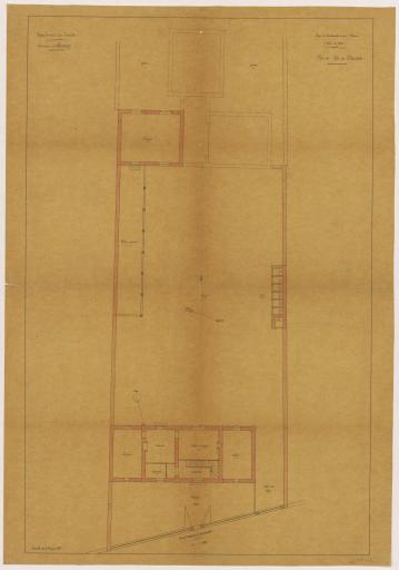 Projet de construction d'une maison d'école de filles : plan du rez-de-chaussée / Signé par : [Georges Loquet, architecte].