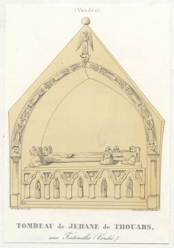 Le tombeau de Jehanne de Thouars aux Fontenelles (Vendée) / E[milien] de Monbail, del.