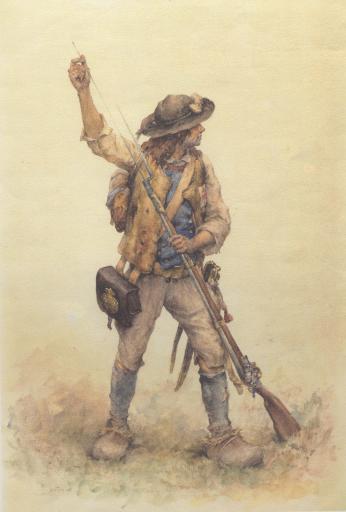 Les Sables d'Olonne imprimerie Hautbois-Doré Soldat vendéen rechargeant son fusil / Pierre Outin.