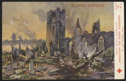 Ramskapelle. - L'église et le cimetière détruits.