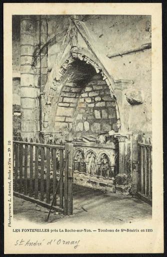 L'abbaye des Fontenelles : le tombeau de Sainte-Béatrix en 1225.