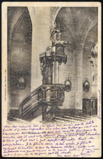 La chaire dans la nef de l'église Notre-Dame / Jules Robuchon phot.
