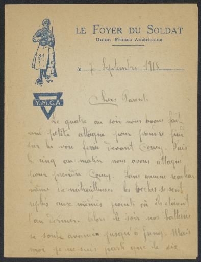 Offensives françaises dans la Marne, 7 septembre-3 octobre 1918 (18 lettres).