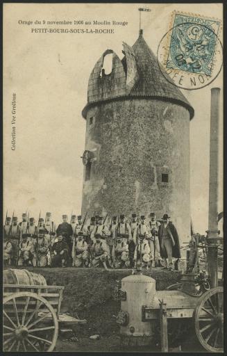 Le moulin Rouge, au Bourg-sous-la-Roche, touché par l'orage du 9 novembre 1906.