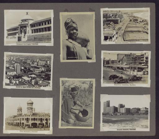 Photos-cartes achetées de la ville de Durban, en Afrique du Sud, et des populations autochtones du Sud de l'Afrique.
