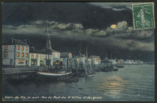 Le port et les quais, de nuit.