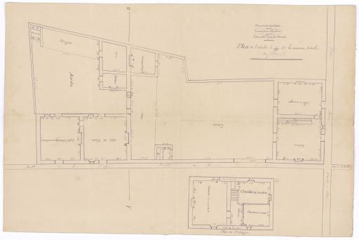 Plan de la maison d'école : [plan du rez-de-chaussée], plan du 1er étage.