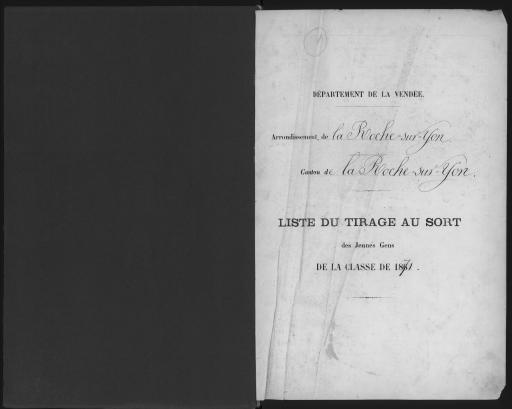 Listes de tirage au sort des jeunes gens, classe 1871 - par arrondissement et par canton