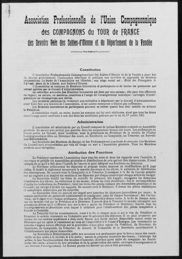 Copie des statuts de la cayenne datés d'octobre 1913.