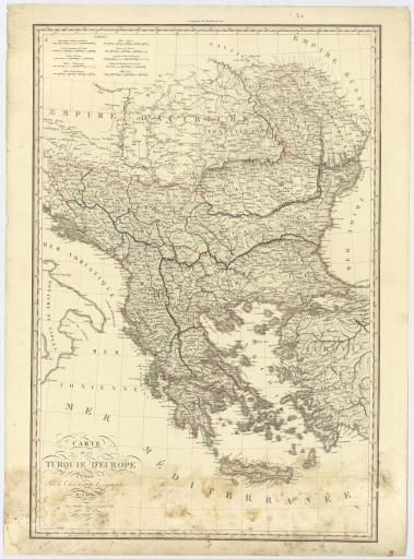 Paris (64 rue Saint-Jacques) chez Basset 1828 Carte de la Turquie d'Europe / dressée par le chev. [Pierre] Lapie, géographe. | Carte de la Turquie d'Europe