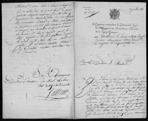 Lettres du capitaine Sauzeau, commandant la gendarmerie des Deux-Sèvres (17 janvier-28 mars 1814) à Boissy d'Anglas.