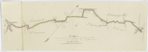 Délimitation du territoire de la commune de Champgillon : procès-verbal (1826), 4 croquis (numérisés). Triangulation (1827) : procès-verbal de vérification.