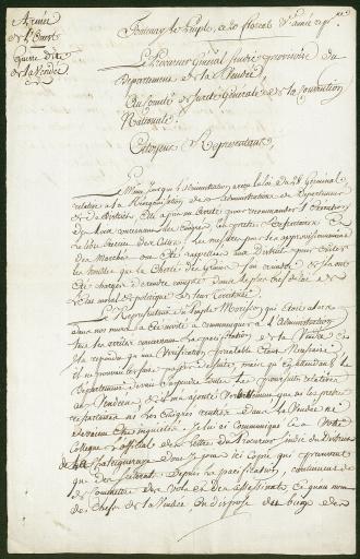 Correspondance des représentants du peuple avec les administrateurs de la Vendée, 20 floréal-16 prairial an III.