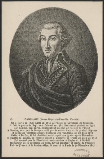 Jean Baptiste Camille, comte de Canclaux (1740-1817).