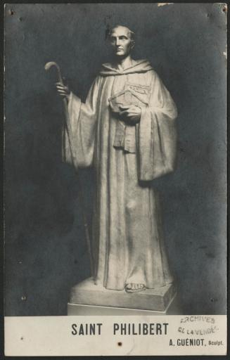 La statue de Saint-Philibert sculpté par A. Guéniot / Bernès phot.