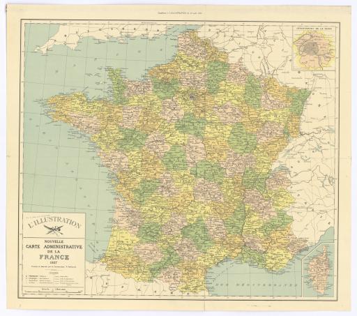 Nouvelle carte administrative de la France, 1927 / dressée et dessinée par le commandant P. Pollacchi.