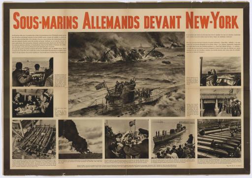 Sous-marins allemands devant New-York / [Théo Matejko, illustrateur] ; [Propaganda Abteilung].