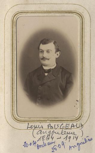 Louis Bujeaud : s.d. (vue 1), en uniforme militaire, en août 1900 (vue 2), au Clos, en septembre 1906 (vue 3).