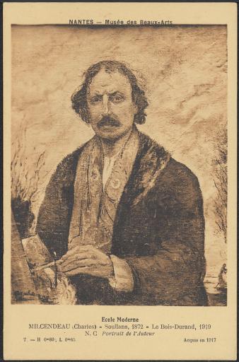 Autoportrait du peintre Charles Milcendeau résidant à Soullans / Charles Milcendeau.