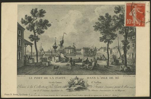 La Flotte. - Reproduction d'une gravure représentant le port de La Flotte, en 1787 / N. Bonin (phot.).