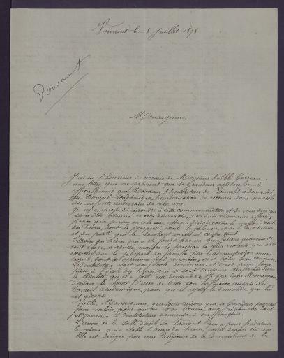 Correspondance de la paroisse de Vouvant reçue à l'évêché en 1905.