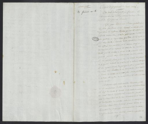 Niort, 21 frimaire an II (11 décembre 1793) : condamnation à mort de Denis Croizé, tisserand de Chiché, comme " membre du comité établi par les rebelles " (deux copies du jugement, pièces 57-58).