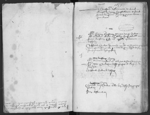 De 1659 à 1661. L'ensemble du cahier de 137 feuillets (in-8°, papier) a été numérisé et quelques actes ont été analysés.