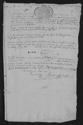 De 1687 à 1696. L'ensemble du cahier de 56 feuillets (in-8°, papier) a été numérisé et quelques actes ont été analysés.