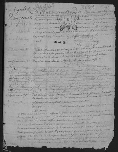 De 1739 à 1743. L'ensemble du cahier de 32 feuillets (in-8°, papier) a été numérisé et quelques actes ont été analysés.