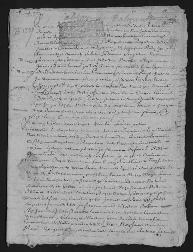 De 1700 à 1703. L'ensemble du cahier de 7 feuillets (in-8°, papier) a été numérisé et quelques actes ont été analysés.