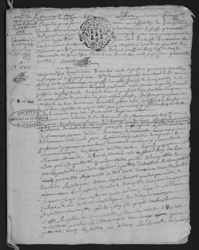 De 1744 à 1752. L'ensemble du cahier de 13 feuillets (in-8°, papier), a été numérisé et quelques actes ont été analysés.