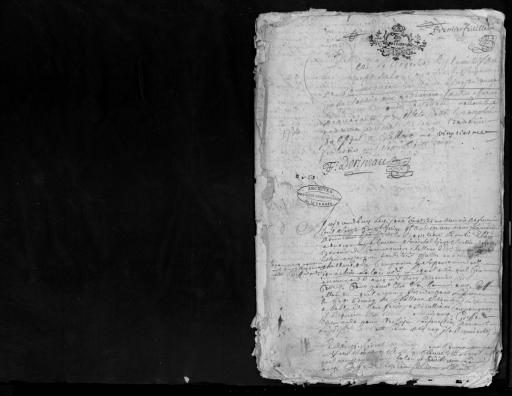 De 1720 à 1721. L'ensemble du cahier de 39 feuillets (in-4°, papier) a été numérisé et quelques actes ont été analysés.