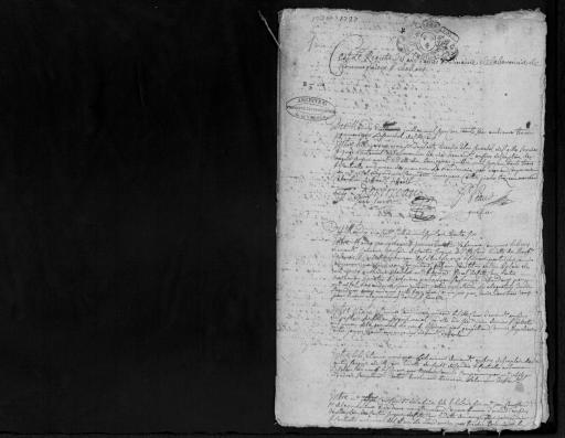 De 1736 à 1737. L'ensemble du cahier de 12 feuillets (in-4°, papier) a été numérisé et quelques actes ont été analysés.