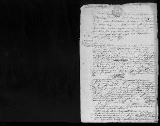 De 1754. L'ensemble du cahier de 6 feuillets (in-4°, papier) a été numérisé et quelques actes ont été analysés.