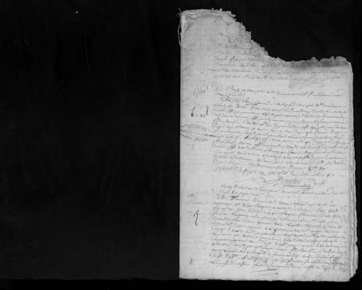 De 1760. L'ensemble du cahier de 12 feuillets (in-4°, papier) a été numérisé, un acte a été analysé.