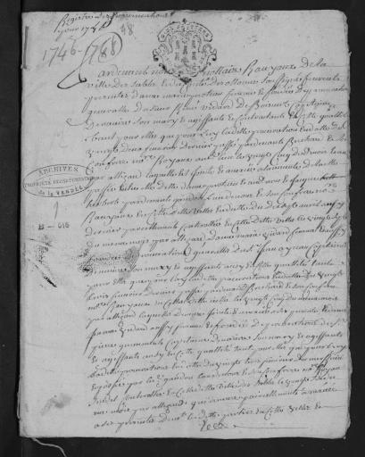 De 1746 à 1748. L'ensemble du cahier 11 feuillets (in-8°, papier) a été numérisé et quelques actes ont été analysés.