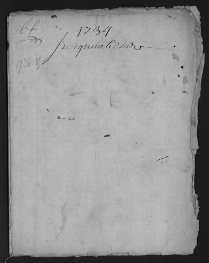 De 1734 à 1735. L'ensemble du cahier de 18 feuillets (in-8°, papier) a été numérisé et quelques actes ont été analysés.