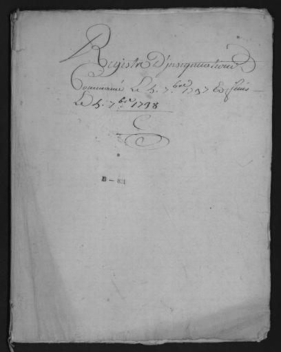 De 1737 à 1738. L'ensemble du cahier de 18 feuillets (in-8°, papier) a été numérisé et quelques actes ont été analysés.