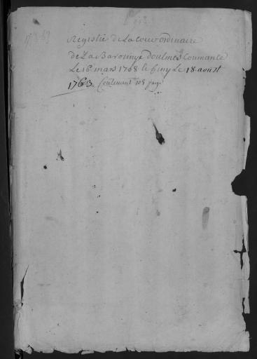 De 1758 à 1763. L'ensemble du cahier de 53 feuillets (in-4°, papier) a été numérisé et quelques actes ont été analysés.