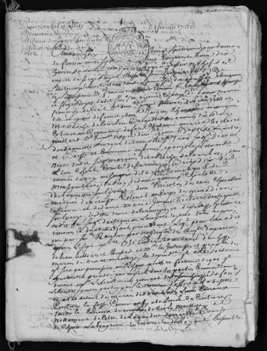 Septembre 1752. Tous les procès-verbaux ont été analysés et numérisés dans un ordre chronologique ; les numéros de vues sont précisés.
