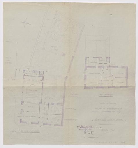Projet d'aménagement d'une justice de paix. Etude sommaire : [plans des étages], 11 juillet 1951 / Manceau, architecte.