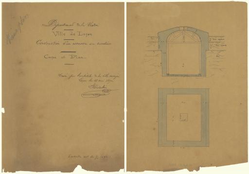 Construction d'un ossuaire au cimetière : coupe et plan, 16 mai 1894 / E. Bordelais, architecte.