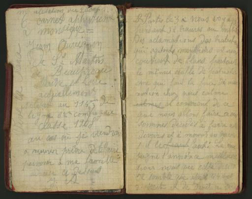 (1 Num 1/181/2). Journal de guerre de Jean Auvrignon, 3 août-24 octobre 1914. (21 p.)