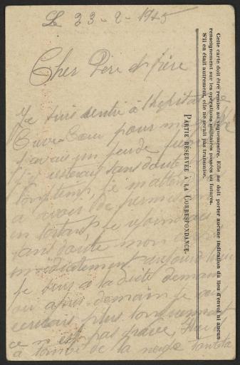 (1Num1/217/2). 29 lettres écrites par Stanislas Volard, adressées à son père et son frère du 23 février 1915 au 22 septembre 1916.