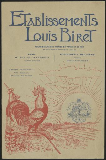 (1num1/292/200). Fascicule mentionnant les produits alimentaires fabriqués et vendus par l'entreprise Biret lors de la Première Guerre mondiale (vues 1-8) et page publicitaire (vue 9).