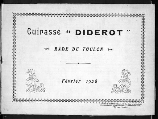 (154 J 10). Carrière dans la marine de Jacques Prim : album du cuirassé Diderot, rade de Toulon, février 1928.