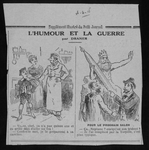 (59 J 49). Dessins de Draner (2) et de George Edward (1) parus dans "Le Petit Journal"