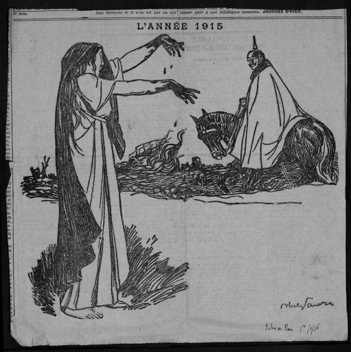 (59 J 49). Dessins et caricatures de Jules Abel Faivre (janvier-décembre 1916, 11 novembre 1928) parus dans "L'Echo de Paris"