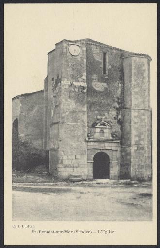 (60 J 477). Eglise de Saint-Benoist-sur-Mer (1 carte postale)